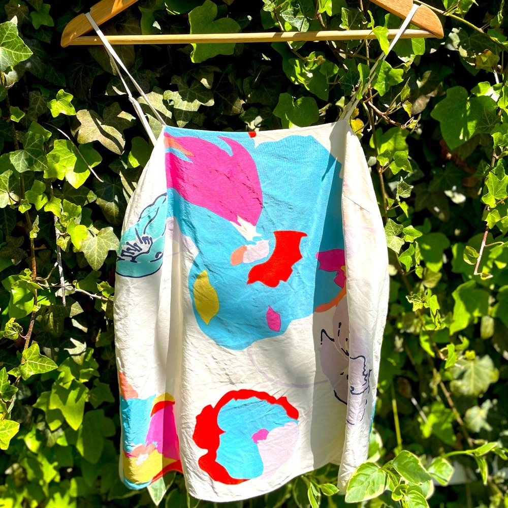 Designer silk spaghetti strap top by Tibi nyc